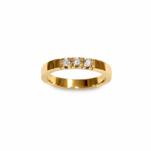 Alliancering 14 kt guld med diamanter