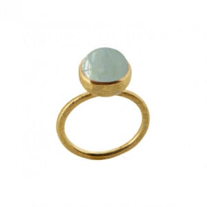 Susanne Friis Bjørner forgyldt ring aquamarin 1678-2