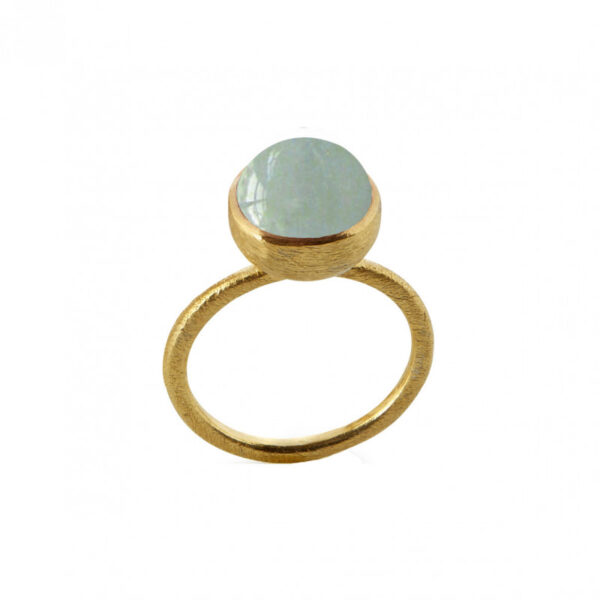 Susanne Friis Bjørner forgyldt ring aquamarin 1678-2