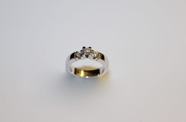 Alliance Solitaire ring i 14 kt hvidguld