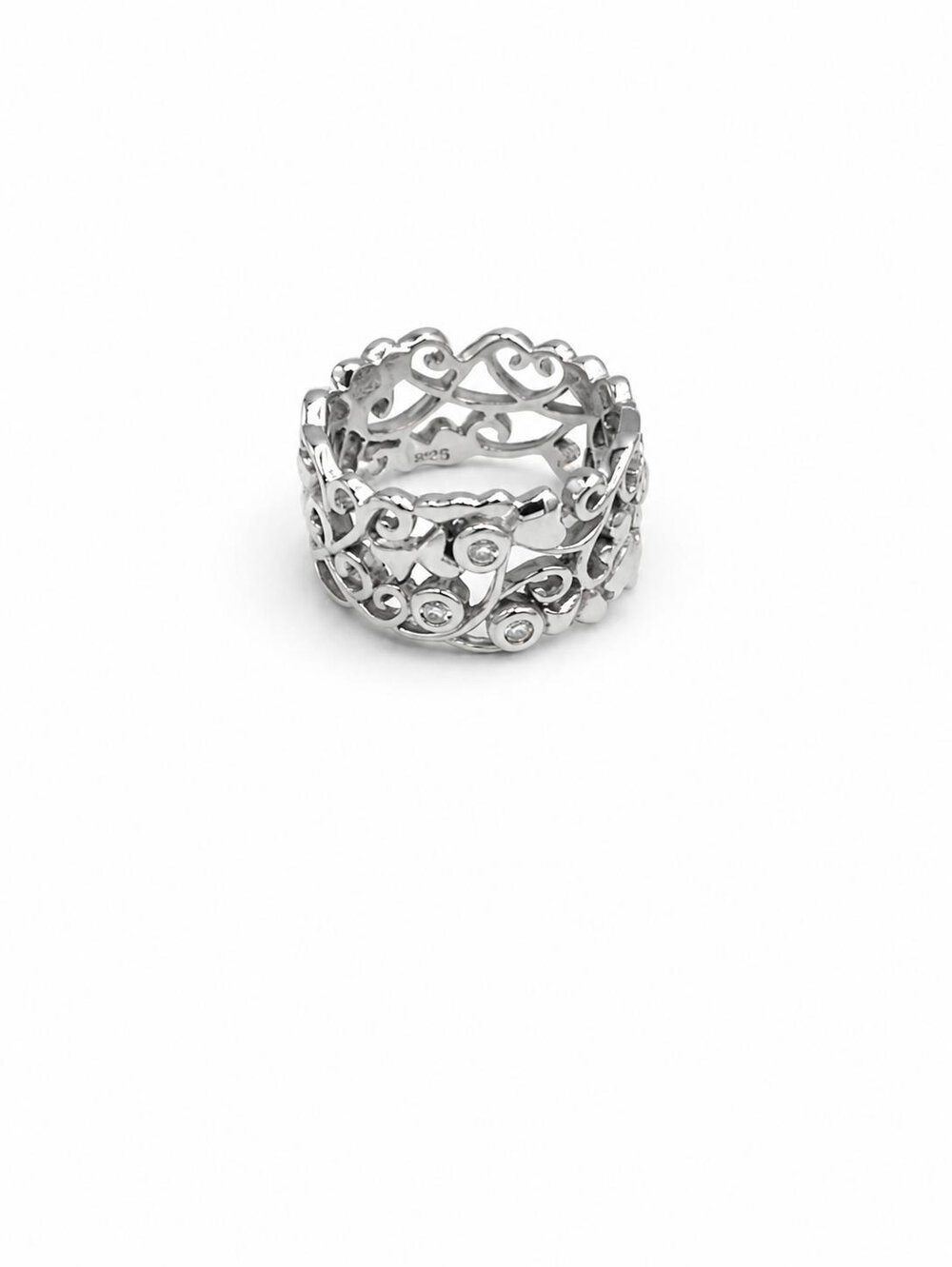 "Blomster ring" hvidguld med 3 diamanter - Billede 2