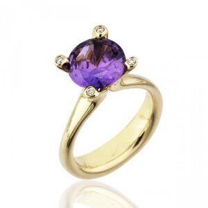 Nuran Cocktail ring i guld L1899 ametyst