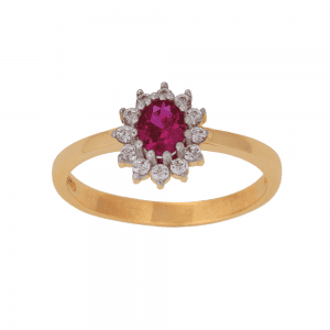 Noa 183 026SR3 guldring med rød sten