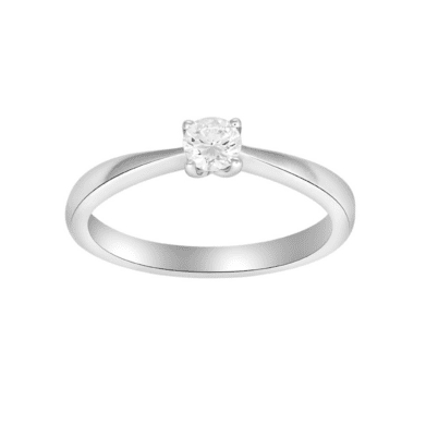 Heart 14kt. hvidguld ring med diamant W/SI