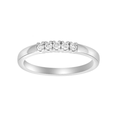 Noa 110 108BR6 heart 14kt. hvidgulds ring med diamant 0.15ct