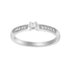 Noa 110 109BR6 heart 14kt. hvidgulds ring med diamant 0.13ct