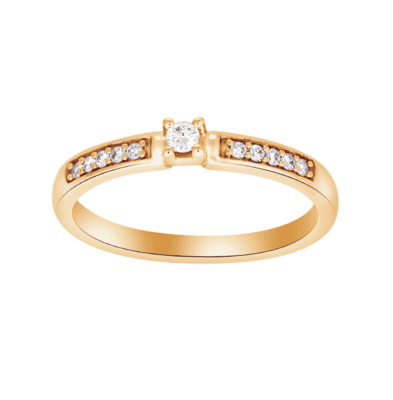 Noa 110 109BR5 heart 14kt. guld ring med diamant 0.13ct