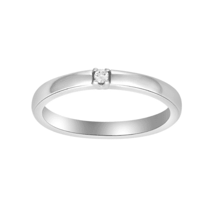 Noa 110 106BR6 heart 14kt. hvidgulds ring med diamant 1 x 0.03ct