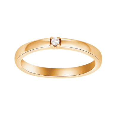 Noa 110 106BR5 heart 14kt. guld ring med diamant 1 x 0.03ct