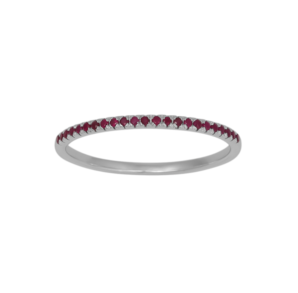 Noa 110 105RU6 heart 14kt. hvidguld alliancering med rubin