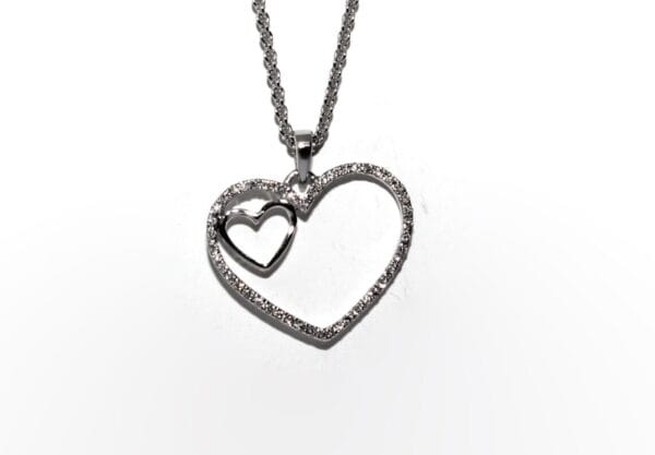 Hvidgulds collie hjerte med diamanter - Billede 4