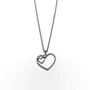 Hvidgulds collie hjerte med diamanter - Billede 5