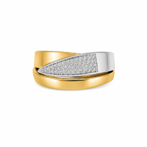 14 kt Guldring med diamanter