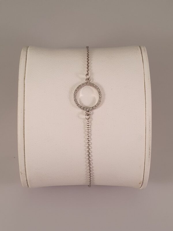 Diamant armbånd med cirkel i hvidguld