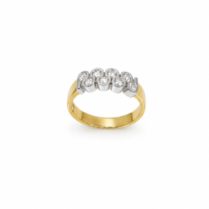 SKN 14 kt Guldring med Diamanter