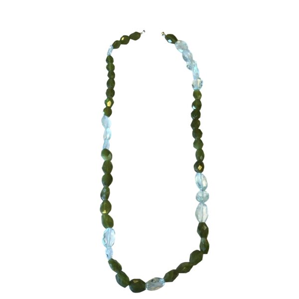 Ole Lynggaard stenkæde med aquamarin/oliven quartz