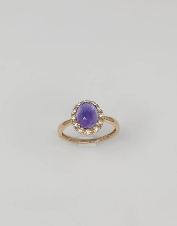 Roset ring i rosaguld med Amatyst
