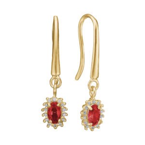 Aagaard 8 kt ørehænger med rubin og diamanter 1670-G8-06