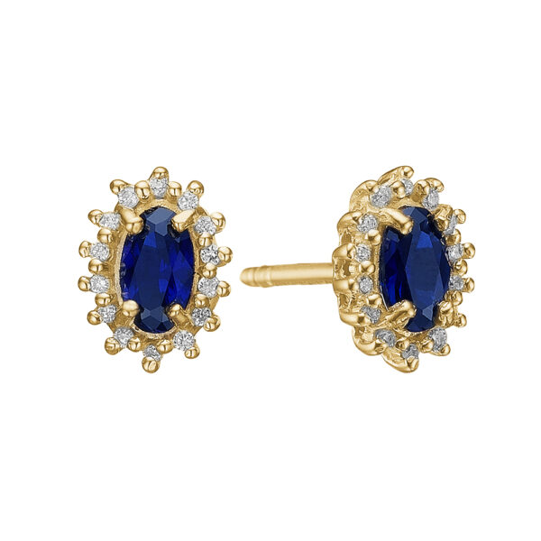 Aagaard 8 kt guld ørestikker med safir og diamanter 1671-G8-21