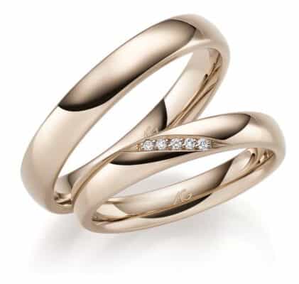 Gerstner vielsesringe i rosaguld med og uden brillant