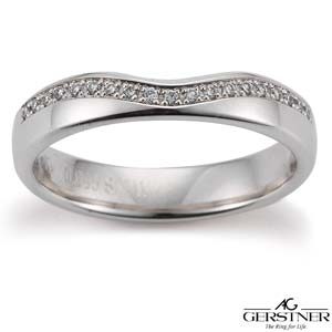 Gerstner vielsesring i hvidguld m. 0,095ct.