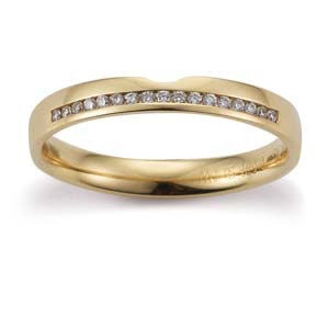 Gerstner vielsesring i guld med 0,085 ct. brillanter
