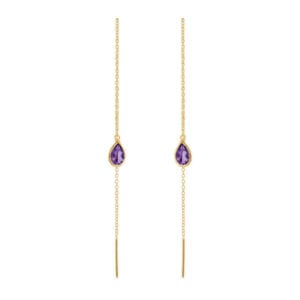 Susanne Friis Bjørner forgyldte ørehænger ametyst 5560-2-118