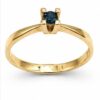 14kt solitaire ring med blå safir