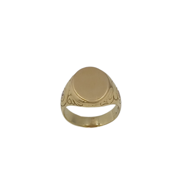 SKN signet herre ring i guld