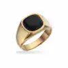 Scrouples sølv forgyldt signet ring med onyx