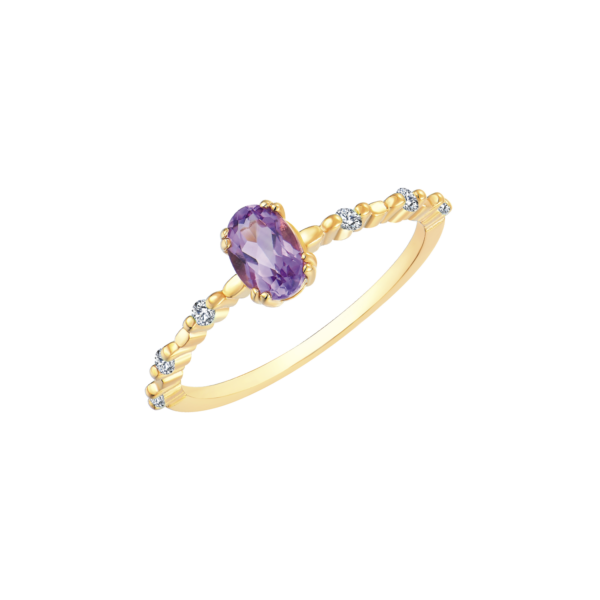 Støvring 8kt. guldring m. oval ametyst 62237075