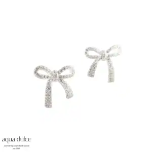 Aqua Dulce Elegant Bow sølv ørestikker 5814