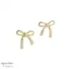 Aqua Dulce Elegant Bow sølv forgyldte ørestikker 5815