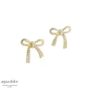 Aqua Dulce Elegant Bow sølv forgyldte ørestikker 5815