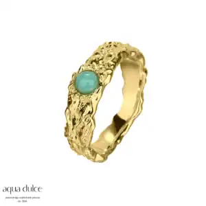 Aqua Dulce AMAZONIT MILA sølvforgyldt ring 4863