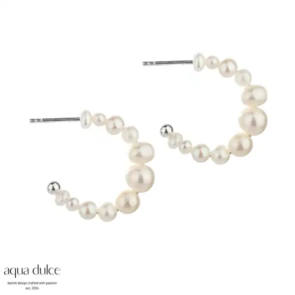 Aqua Dulce PRETTY PEARL sølv creol 5119