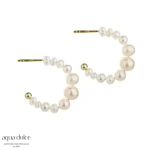 Aqua Dulce PRETTY PEARL sølvforgyldt creol 5120