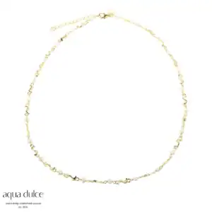 Aqua Dulce RHUMBA PEARL sølvforgyldt halskæde 5179