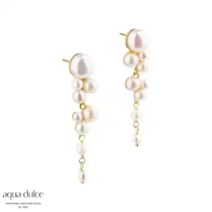 Aqua Dulce BUBBELS LONG sølvforgyldte ørestikker 5450