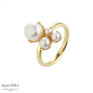 Aqua Dulce BUBBELS sølvforgyldt ring 5466