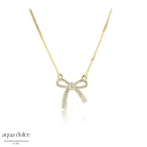 Aqua Dulce ELEGANT BOW sølvforgyldt halskæde 5817