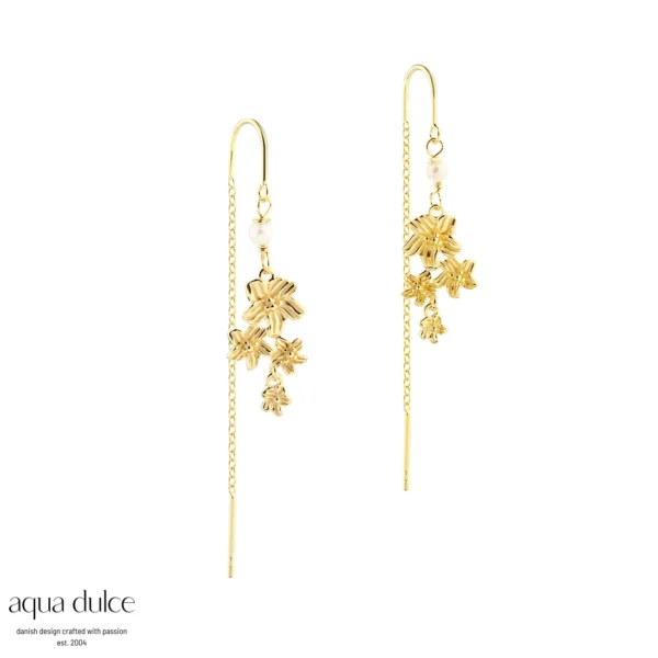 Aqua Dulce JASMIN sølvforgyldte øretråde 5892