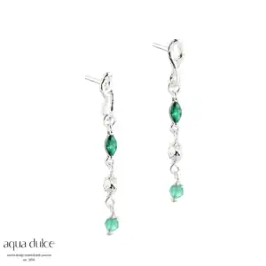 Aqua Dulce GREEN GARDEN sølv ørestikker 5971