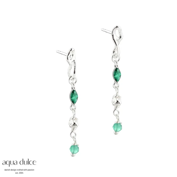 Aqua Dulce GREEN GARDEN sølv ørestikker 5971