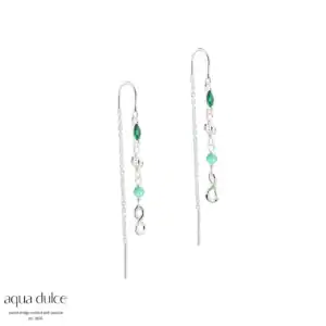 Aqua Dulce GREEN GARDEN sølv øretråde 5973