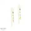 Aqua Dulce GREEN GARDEN sølvforgyldt øretråde 5974
