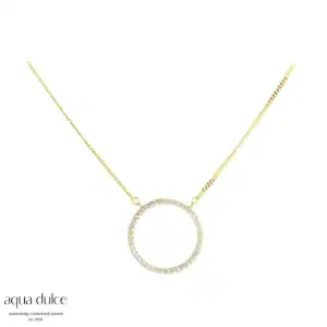 Aqua Dulce stor DARLING CIRCLE sølvforgyldt halskæde 6080