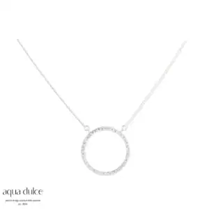 Aqua Dulce stor DARLING CIRCLE sølv halskæde 6079