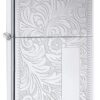 Zippo Lighter Venetian High Polish Chrome sølv farve Z-352