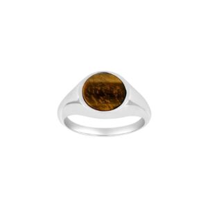 Son Of Noa Rhodineret sølv ring med Yellow Tiger eye 106700609